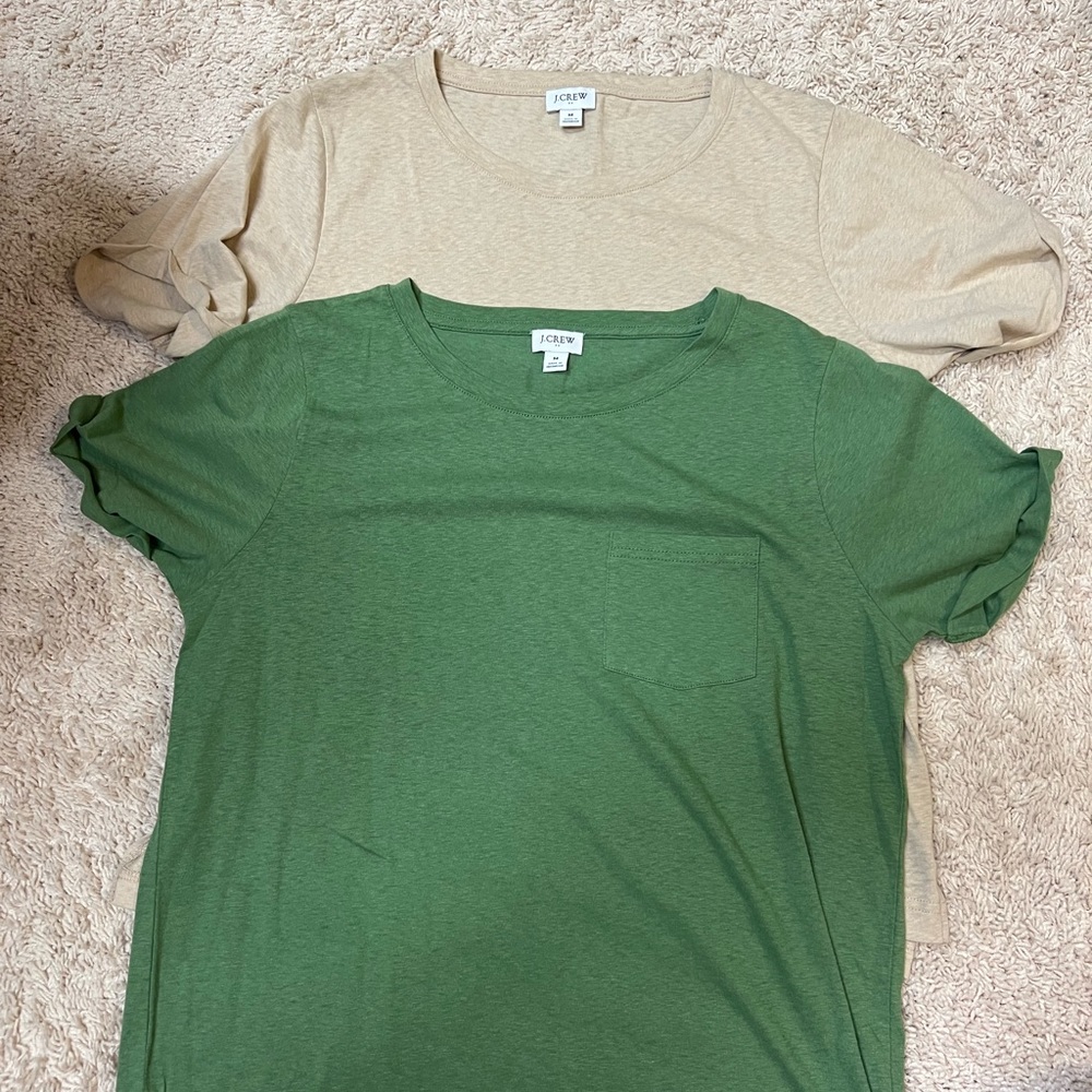 J Crew Factory lot of 2 Slub- cotton rolled short-sleeve tees
